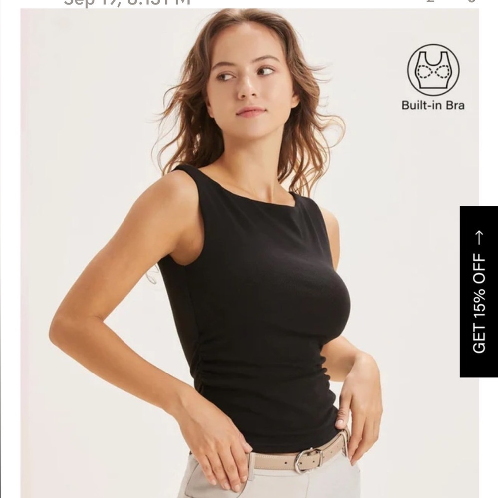 OGL Navy Tank Top with Built-In Bra